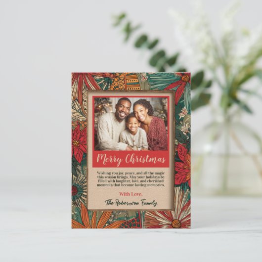 Kleurrijke Afro-Boho vrolijke kerst Feestdagenkaart (Staand voorkant)