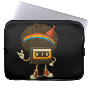 Kleurrijke Afro Cassette Karakter Sticker Laptop Sleeve