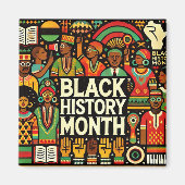 Kleurrijke Afro Cultuur grafische magneet (Voorkant)