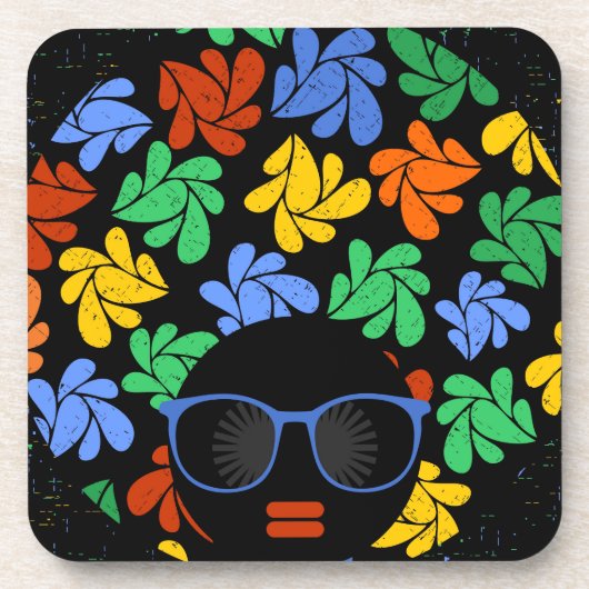 Kleurrijke Afro Liefde Bier Onderzetter (Voorkant)