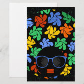 Kleurrijke Afro Liefde Briefpapier (Voorkant / Achterkant)