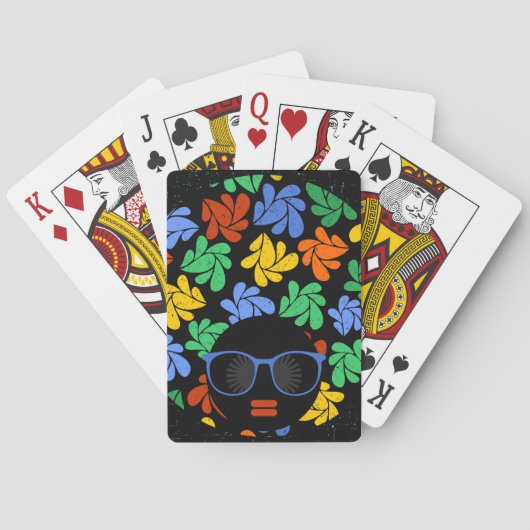 Kleurrijke Afro Liefde Pokerkaarten (Achterkant)
