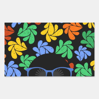 Kleurrijke Afro Liefde Rechthoekige Sticker