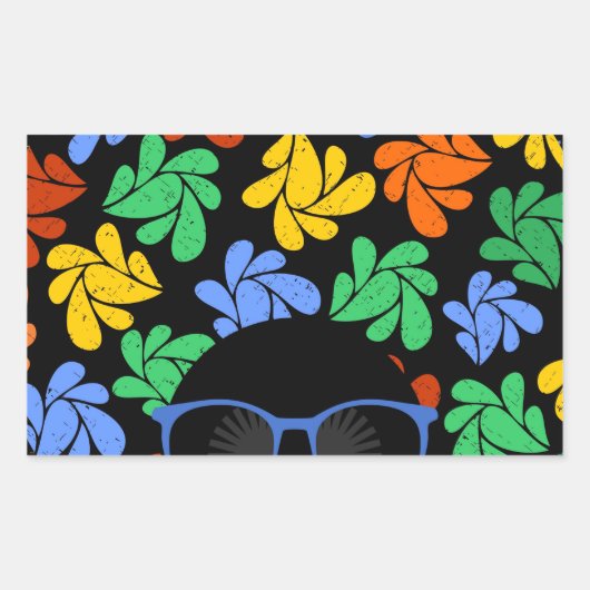 Kleurrijke Afro Liefde Rechthoekige Sticker (Voorkant)