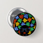 Kleurrijke Afro Liefde Ronde Button 5,7 Cm (Voorkant /achterkant)