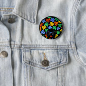 Kleurrijke Afro Liefde Ronde Button 5,7 Cm (In situ)