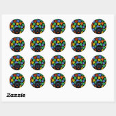Kleurrijke Afro Liefde Ronde Sticker (Vel)