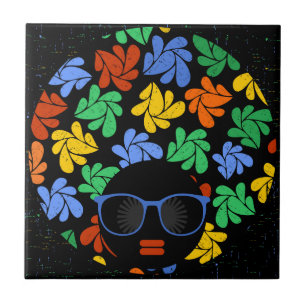 Kleurrijke Afro Liefde Tegeltje