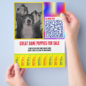 Kleurrijke afscheur puppy verkoop flyer  (Hand)