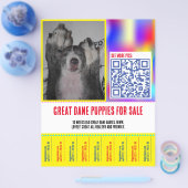 Kleurrijke afscheur puppy verkoop flyer  (Enkel)