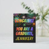 Kleurrijke Afstudeer Felicitaties + Aangepaste Naa Briefkaart