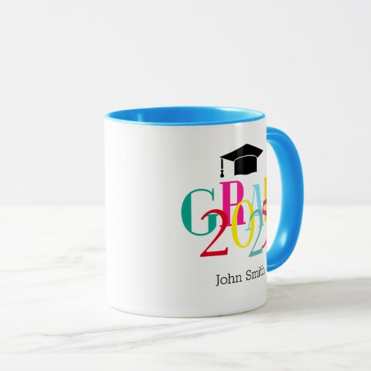 Kleurrijke AFSTUDEERDER 2024 Aangepaste Afstuderen Mok (Voorkant rechts)