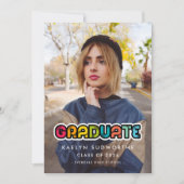  kleurrijke Afstuderen foto Aankondiging (Voorkant)