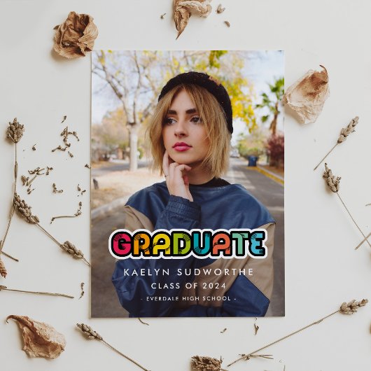 kleurrijke Afstuderen foto Aankondiging