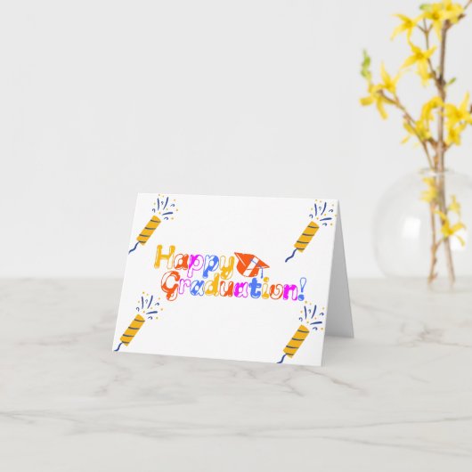 Kleurrijke Afstuderen Kaart (Gele Bloem)