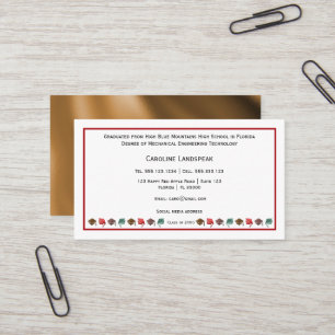 Kleurrijke Afstuderen Petten Rood & Wit Profession Visitekaartje