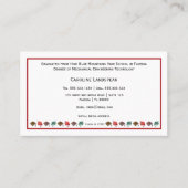 Kleurrijke Afstuderen Petten Rood & Wit Profession Visitekaartje (Voorkant)