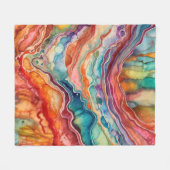 Kleurrijke Agaat Geode Edelsteen (2) Fleece Deken (Voorkant (Horizontaal))