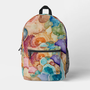 Kleurrijke Agaat Geode Edelsteen (7) Bedrukte Rugzak
