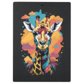 Kleurrijke AI gegenereerde Giraffe Klembord (Achterkant)
