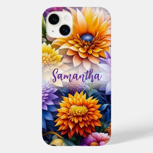  kleurrijke AI kunstbloemen gepersonaliseerd Case-Mate iPhone Case (Achterkant)