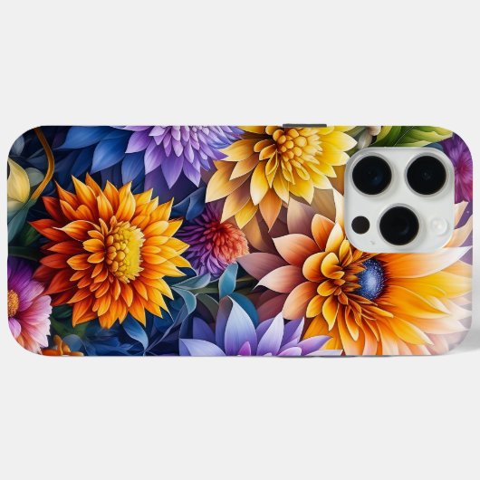  kleurrijke AI kunstbloemen gepersonaliseerd Case-Mate iPhone Case (Achterkant (horizontaal))