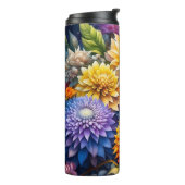  kleurrijke AI kunstbloemen gepersonaliseerd Thermosbeker (Gedraaid links)