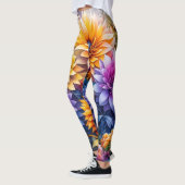 kleurrijke AI kunstbloemen Leggings (Links)