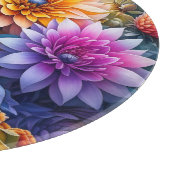 kleurrijke AI kunstbloemen Snijplank (Hoek)