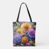  kleurrijke AI kunstbloemen Tote Bag (Achterkant)