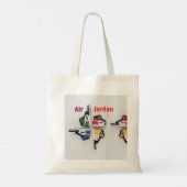 kleurrijke Air Jordan 1, Sneaker Collectie, Tote Bag (Achterkant)