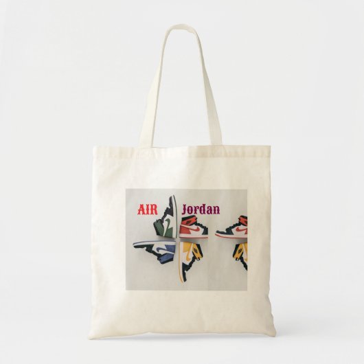 kleurrijke Air Jordan 1, Sneaker Collectie, Tote Bag (Voorkant)