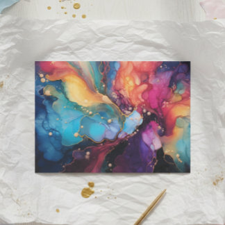 Kleurrijke Alcohol Ink Art Fluid Painting Tissuepapier