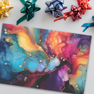 Kleurrijke Alcohol Ink Art Fluid Painting Tissuepapier