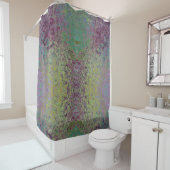 Kleurrijke Alcoholinkt, Groen en Bourgogne Abstrac Douchegordijn (In situ)