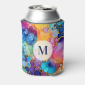 Kleurrijke alcoholinkt moderne waterverven achterg blikjeskoeler (Blikje Achterkant)