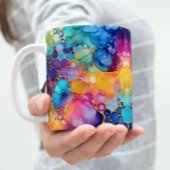 Kleurrijke alcoholinkt moderne waterverven achterg koffiemok