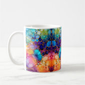 Kleurrijke alcoholinkt moderne waterverven achterg koffiemok (Links)