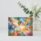 Kleurrijke alcoholinkt Opal Abstracte kunst Briefkaart (Staand voorkant)