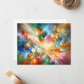 Kleurrijke alcoholinkt Opal Abstracte kunst Notitiekaartje (Voorkant / Achterkant in situ)