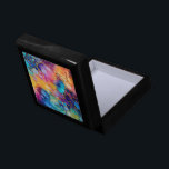 Kleurrijke alcoholinkt waterverven achtergrond cadeaudoosje<br><div class="desc">Kleurrijke abstracte handgetekende alcoholinkt moderne waterverven illustratie met een aangepast monogram. Mooie kleurencombinatie.</div>