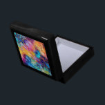 Kleurrijke alcoholinkt waterverven achtergrond cadeaudoosje<br><div class="desc">Kleurrijke abstracte handgetekende alcoholinkt moderne waterverven illustratie met een aangepast monogram. Mooie kleurencombinatie.</div>