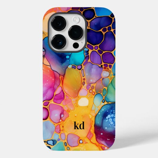 Kleurrijke alcoholinkt waterverven achtergrond Case-Mate iPhone case (Achterkant)