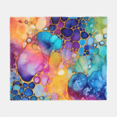 Kleurrijke alcoholinkt waterverven achtergrond fleece deken (Voorkant (Horizontaal))