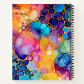 Kleurrijke alcoholinkt waterverven achtergrond notitieboek (Achterkant)