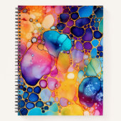 Kleurrijke alcoholinkt waterverven achtergrond notitieboek (Voorkant)