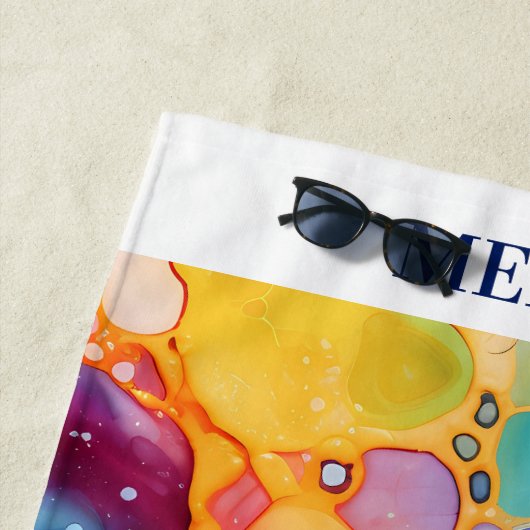 Kleurrijke alcoholinkt waterverven achtergrond strandlaken (In situ)