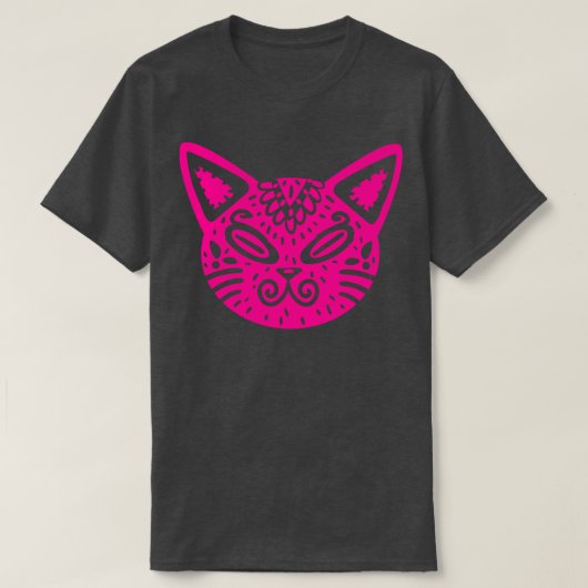 Kleurrijke Alebrije kattenkop T-shirt (Design voorkant)