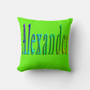 Kleurrijke Alexander Name Logo, Kussen