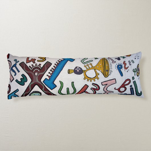 Kleurrijke Alfabet Body Pillow Lichaamskussen (Achterkant)